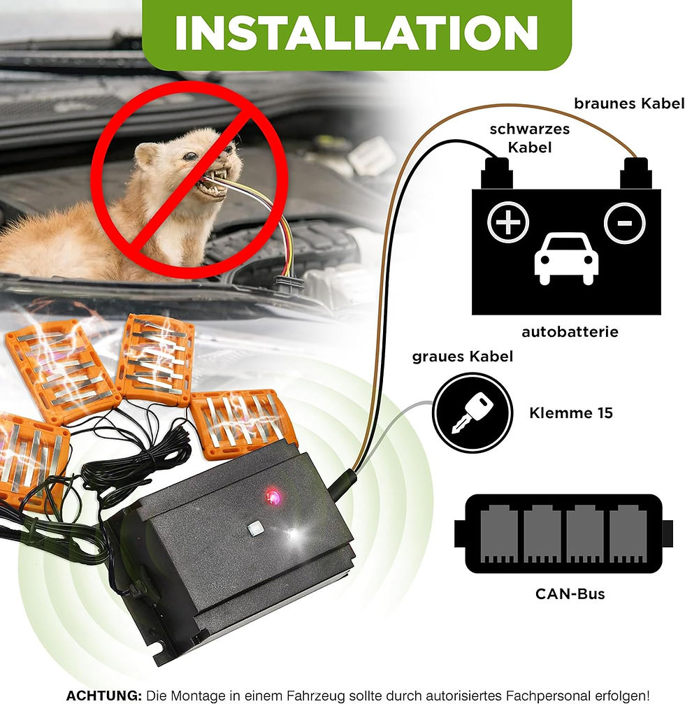 Miniaturbild: Marder,-Mausvertreiber Auto,12 V, Hochspannung Blitzlicht, Vibrationssensor