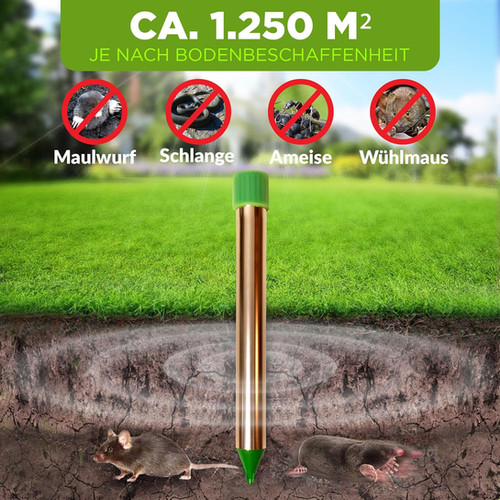 ISOTRONIC Solar-Maulwurfschreck 6er Set – Vertreibt Maulwürfe & Wühlmäuse Durch Vibration, Solarbetrieben