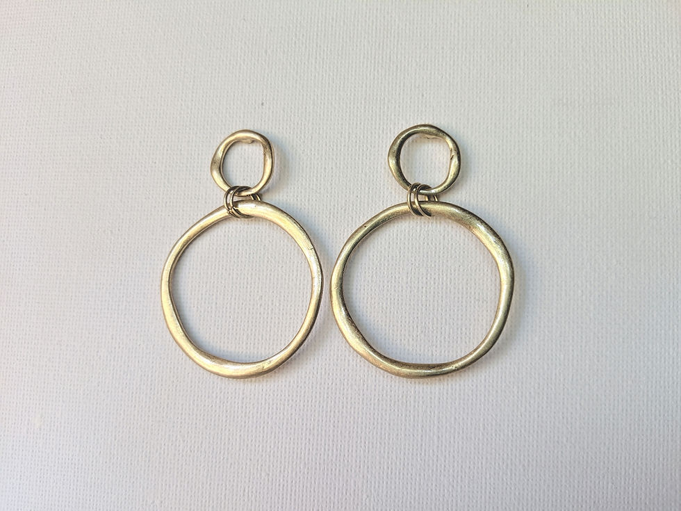 Thumbnail: Gold Matte Circular Earrings - Sale