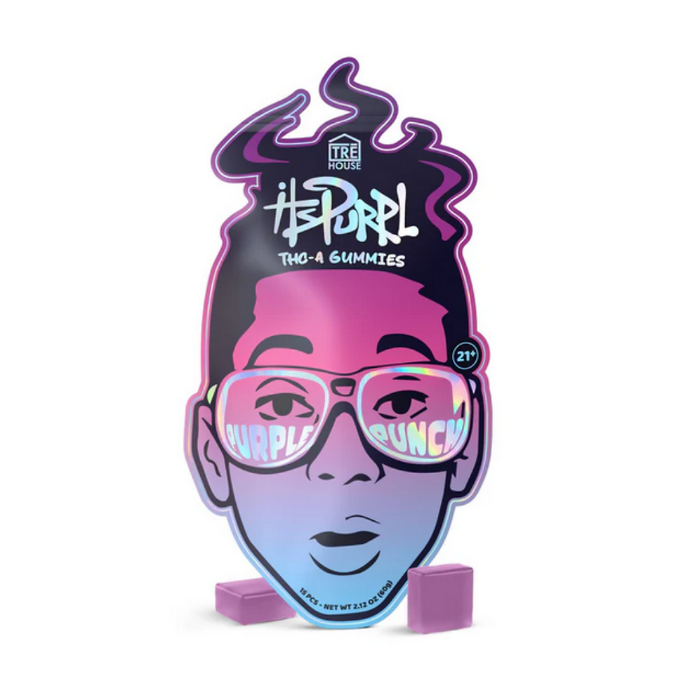 Tre House Gummies | itsPurpl | THC-A | 15 Pzas | Sabor Purple Punch