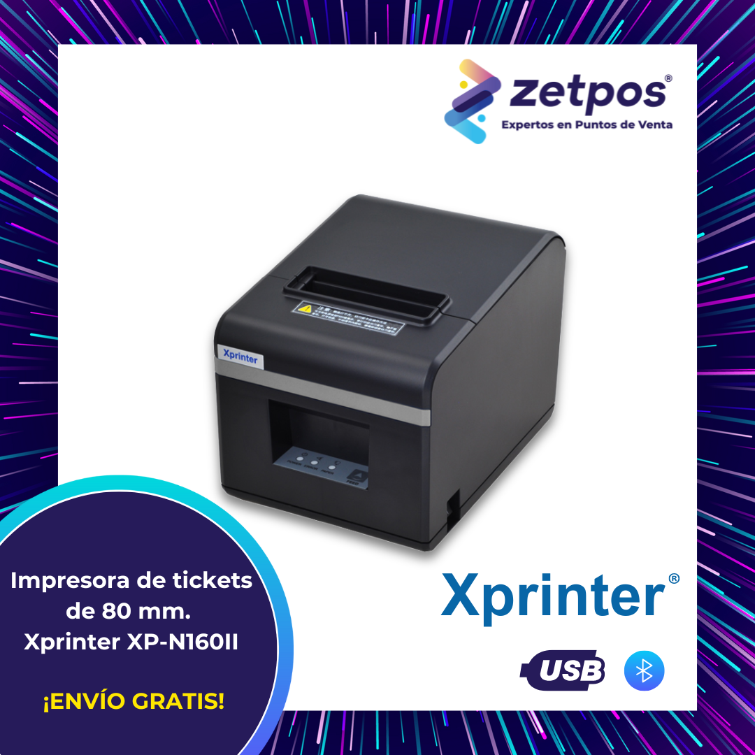 Impresora térmica XP-N160II 80mm USB Bluetooth negra