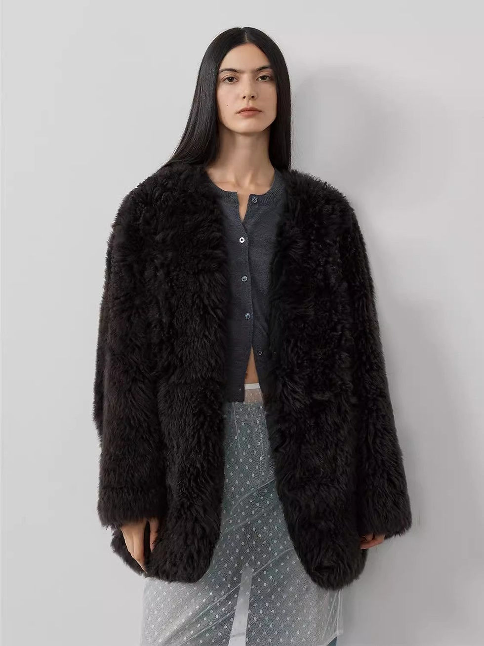 Thumbnail: Peach Oolong Tuscan Sheepskin Coat Winter