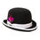 Thumbnail: Premium Wool Black and White Derby Bowler Hat