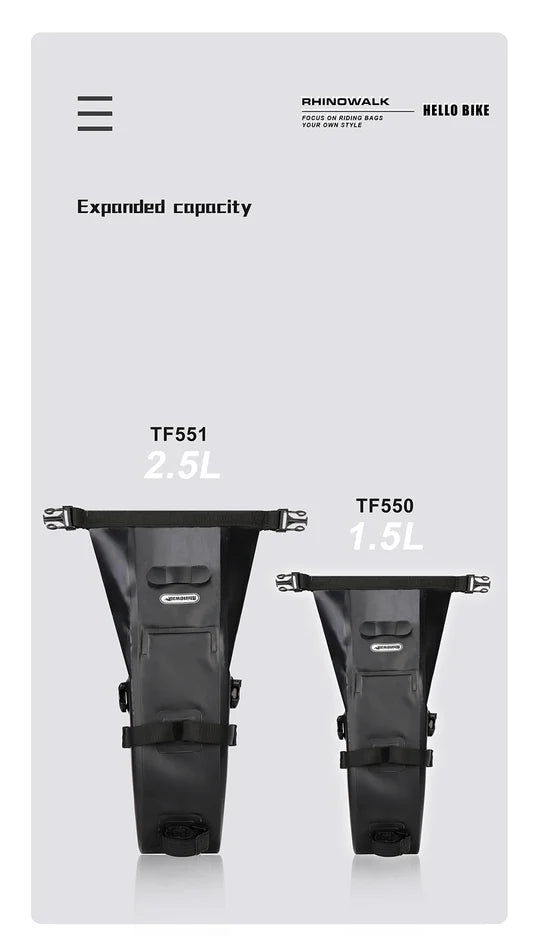 Thumbnail: Rhinowalk Waterproof Bike Saddle Seat Bag 2.5l/4l-Tf551-Tf552