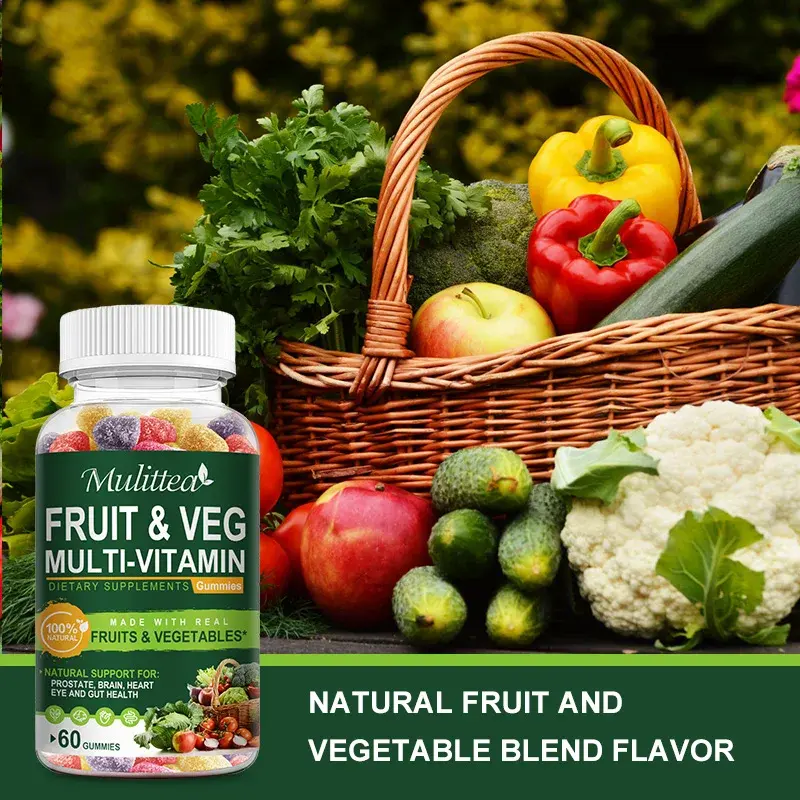 Thumbnail: Mulittea Natural Vegetable & Fruit Gummies Anti-Constipation Detox  Supplement