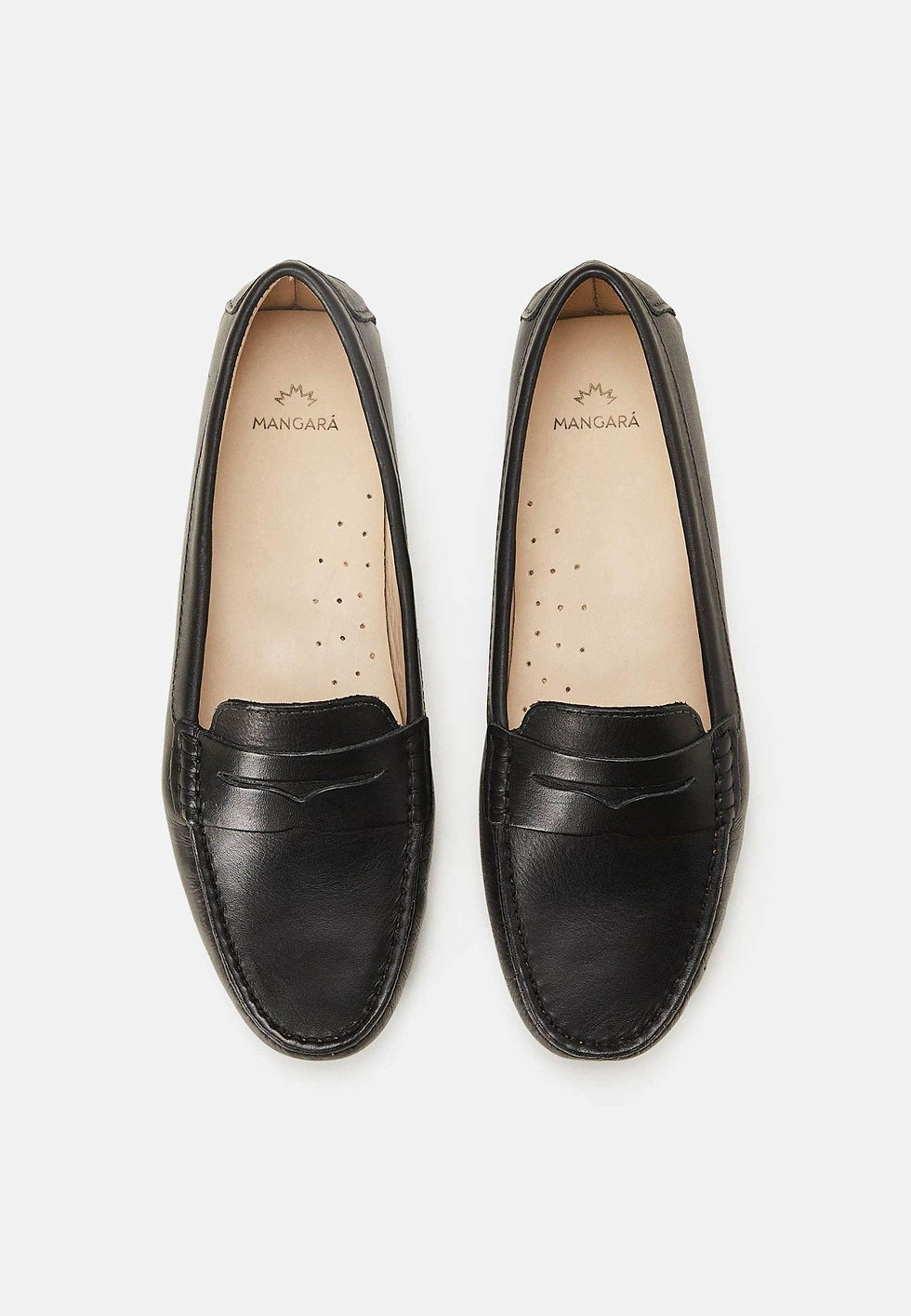 Thumbnail: Beige Calf Leather Penny Loafers – Women’s Classic Driving Shoes