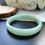 Thumbnail: 54.5mm(52.5mm) Green Translucent Type A Grade A Natural Jadeite Oval Bangle