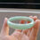 Thumbnail: 54.5mm(52.5mm) Green Translucent Type A Grade A Natural Jadeite Oval Bangle