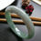 Thumbnail: 55.5mm Type A Natural Jadeite Jade Fei Cui Modern Round Bangle