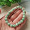 Thumbnail: 9MM Moss On Snow Type A Grade A Natural Jadeite Jade Fei Cui Beaded Bracelet