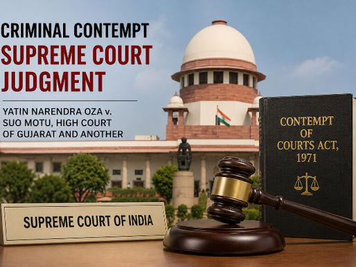 Criminal Contempt Supreme Court Judgment in Yatin Narendra Oza v. Gujarat High Court