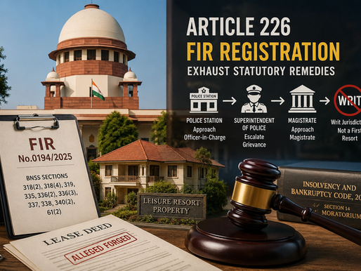Article 226 FIR Remedies: Supreme Court Reaffirms Exhaustion of Statutory Remedies