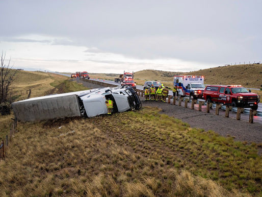 Semi Rolls on I-15 Near Dillon