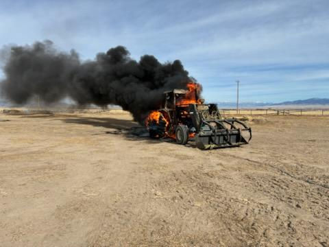 Tractor Fire on Bond Road Results in Total Loss