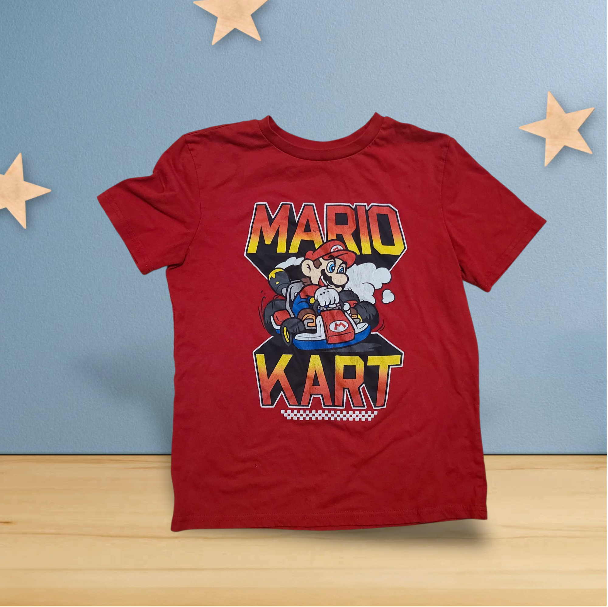 10 -12 ans - Mario Kart - t-shirt  rouge 