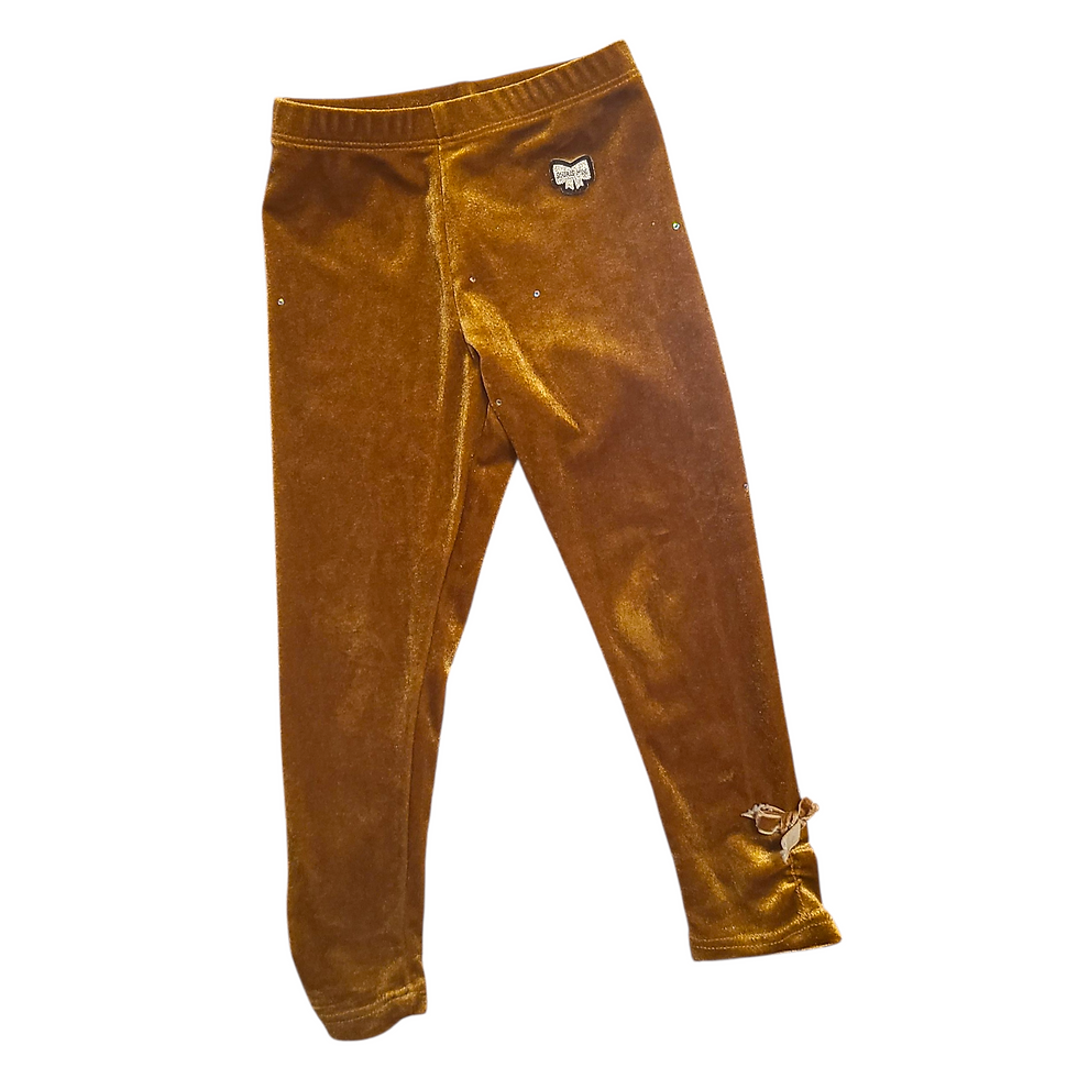 18-24 mois - SOURIS MINI - petit pantalon doux dorée avec brillants