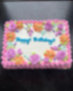 Summery Floral Birthday Sheet Cake