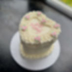Beige and pink "Just Married" cake