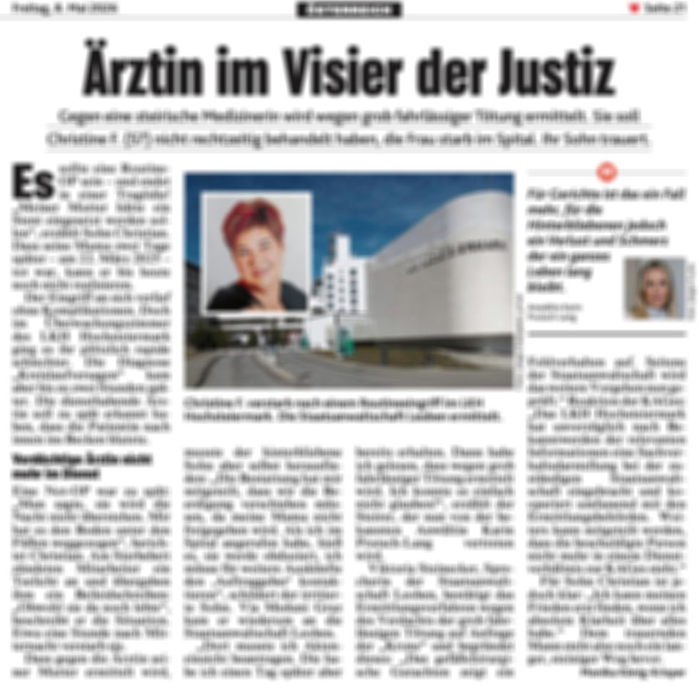 Verdacht auf grob fahrlässige Tötung nach medizinischem Eingriff