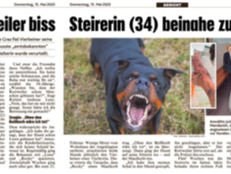 Zeitungsartikel mit Rottweiler