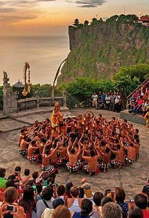 The Kecak Fire Dance at Uluwatu Temple, Bali, Indonesia