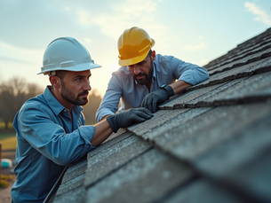 Home inspectors inspecting a roof