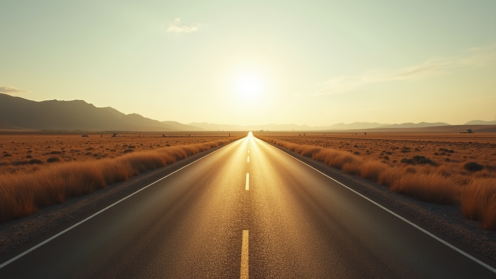 High angle view of an open road symbolizing new journeys