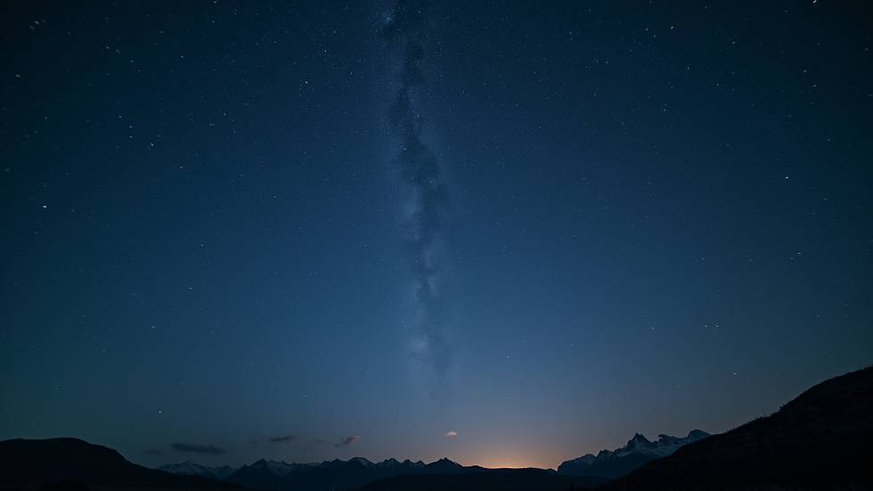 Eye-level view of a serene sky filled with stars
