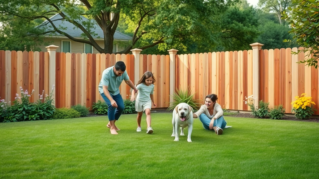 wood privacy fence Middle Tennessee inviting suburban backyard lush green lawn