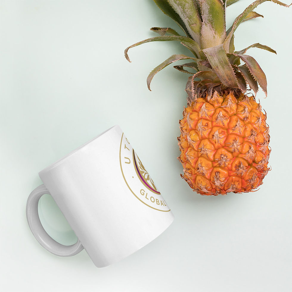 Thumbnail: Utopia White glossy mug - Round Logo