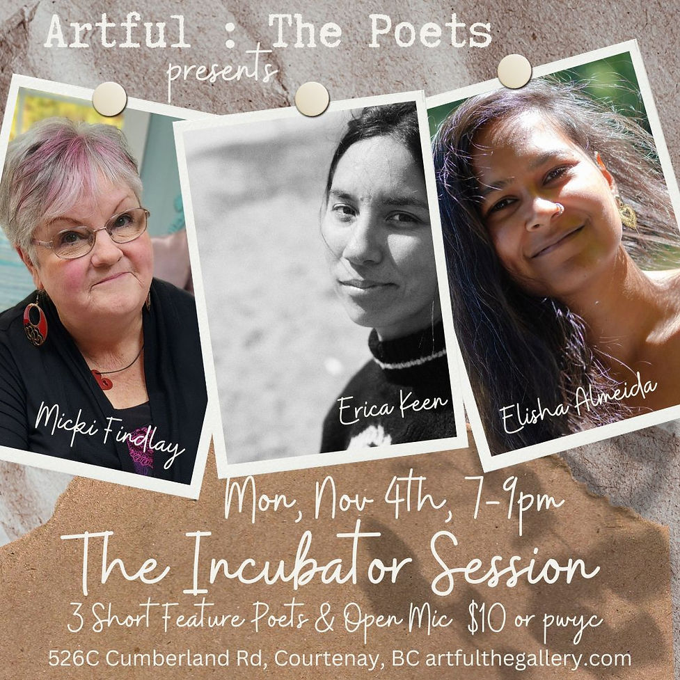 Artful The Poets Incubator Session Nov 2024 Micki Findlay Elisha Almeida Erica Keen IN.jpg