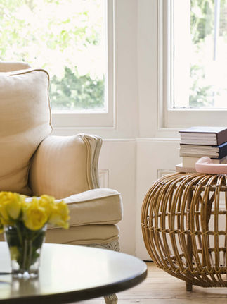 An organized and clutter-free living area in a clients home in Jupiter, FL