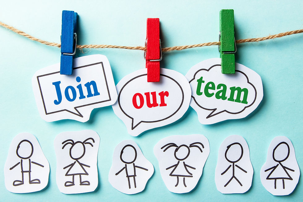 Join our team paper speech bubbles and s