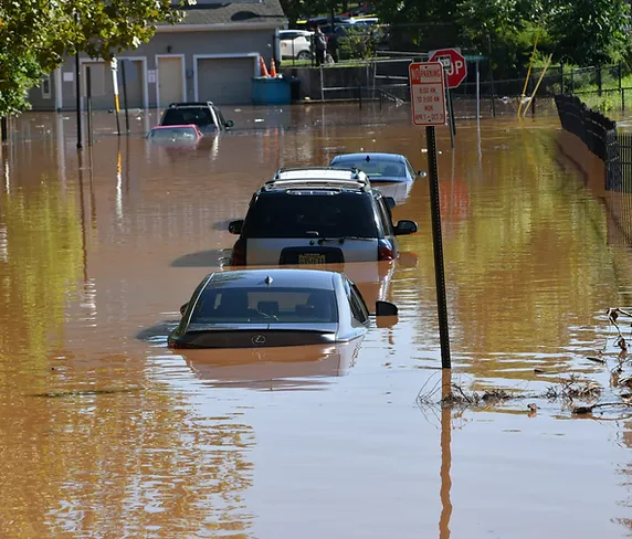 Flooded cars