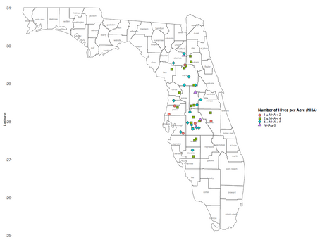 Honey Bee Hives per Acre Reported by Grow