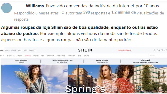 As roupas da SHEIN são de boa qualidade?