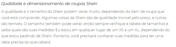 %Tayane lopes% 6 As roupas da SHEIN são de boa qualidade?