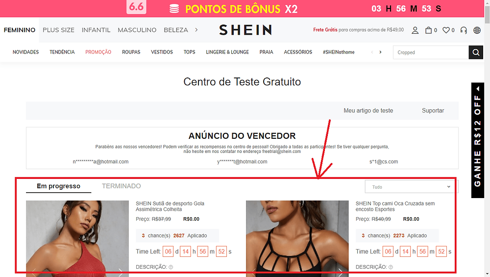 como ganhar roupas de graça na shein