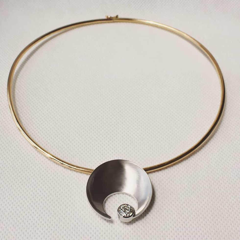 Miniatura: Colar Diamante de 1,5 quilates, Ouro 18k branco e Ouro 18k amarelo.
