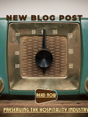 vintage radio for a blog post on Hospitality