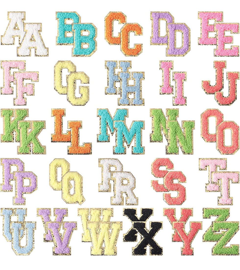 Chenille iron on letter