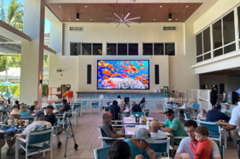 SBC Crystal Series LED wall panel close-up of cabinet and LED modules