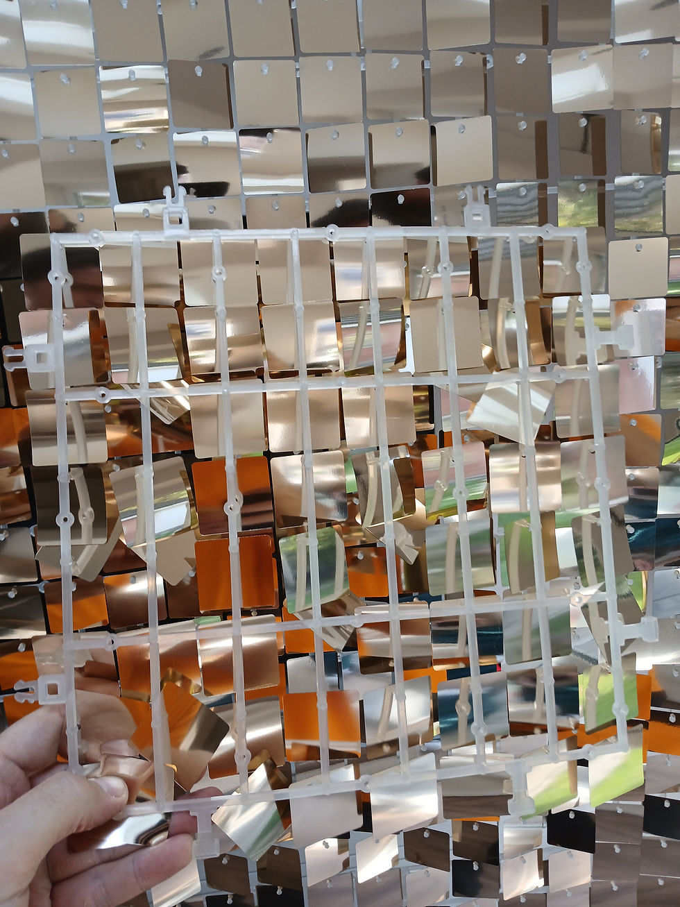Thumbnail: Champagne Gold Sequin Wall - BIG SEQUINS (64 per panel)