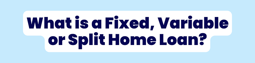 what is a fixed, variable or split home loan