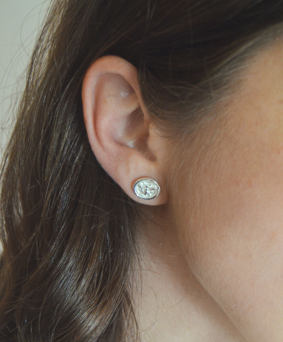 Thumbnail: Bee Studs Sterling Silver Small