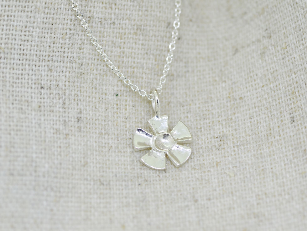 Thumbnail: Wax Flower Pendant Silver