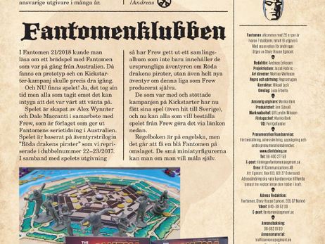 Welcome Chronicle Chamber's Contributor Mikael Lyck on Staff at Fantomen