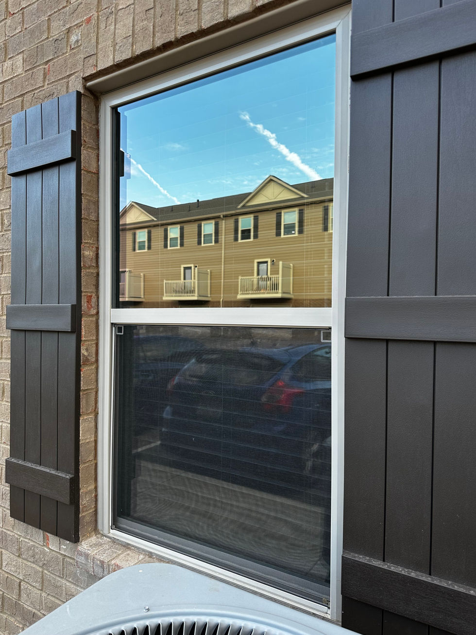 Here's another picture of our 35% reflective film. Increases privacy while reflecting 86% of IR heat and 99% of UV rays. Comes with a ten year warranty.