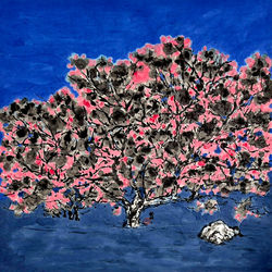 Cherry Blossom and White Stone