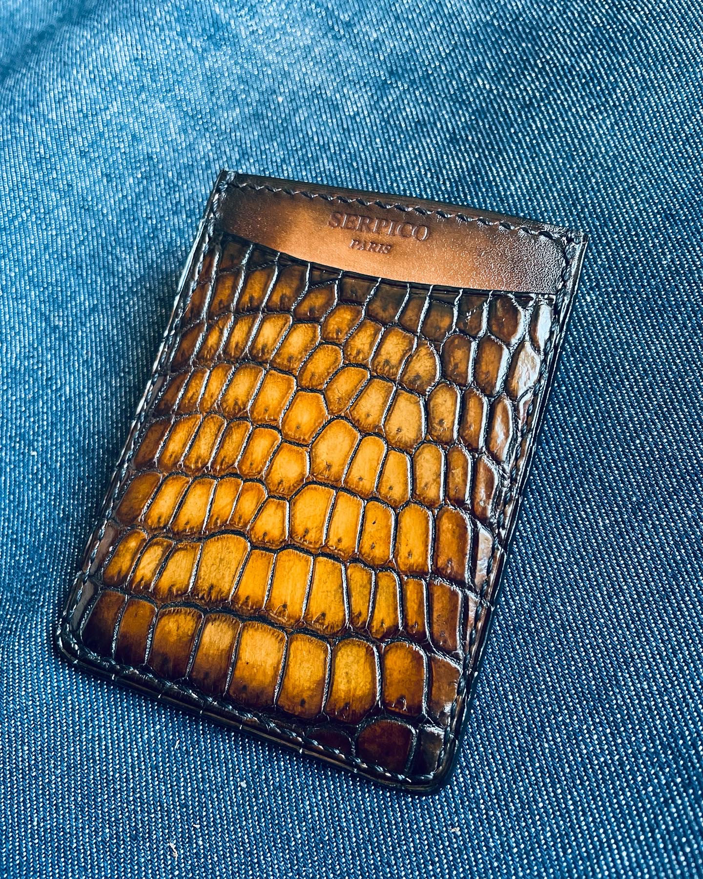 Porte-cartes en cuir d’alligator - Brad